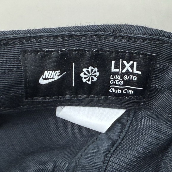 Nike Club Cap Hat Unisex Strap-Back Adjustable 100% Cotton One Size Black - Picture 2 of 6